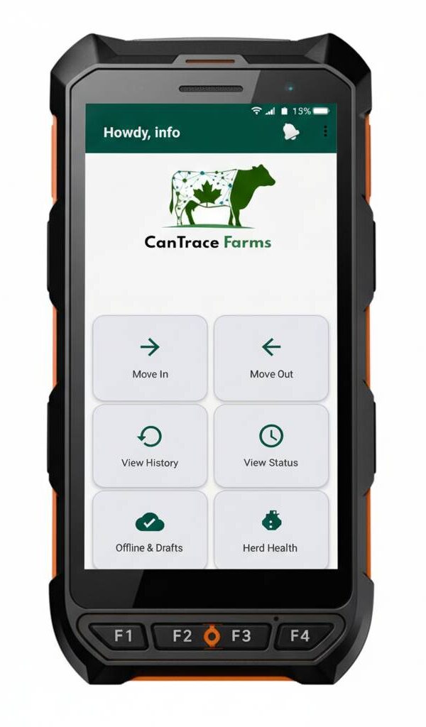 CanTrace X: Rugged 13 Handheld 134.2kHz RFID Reader for Livestock Management